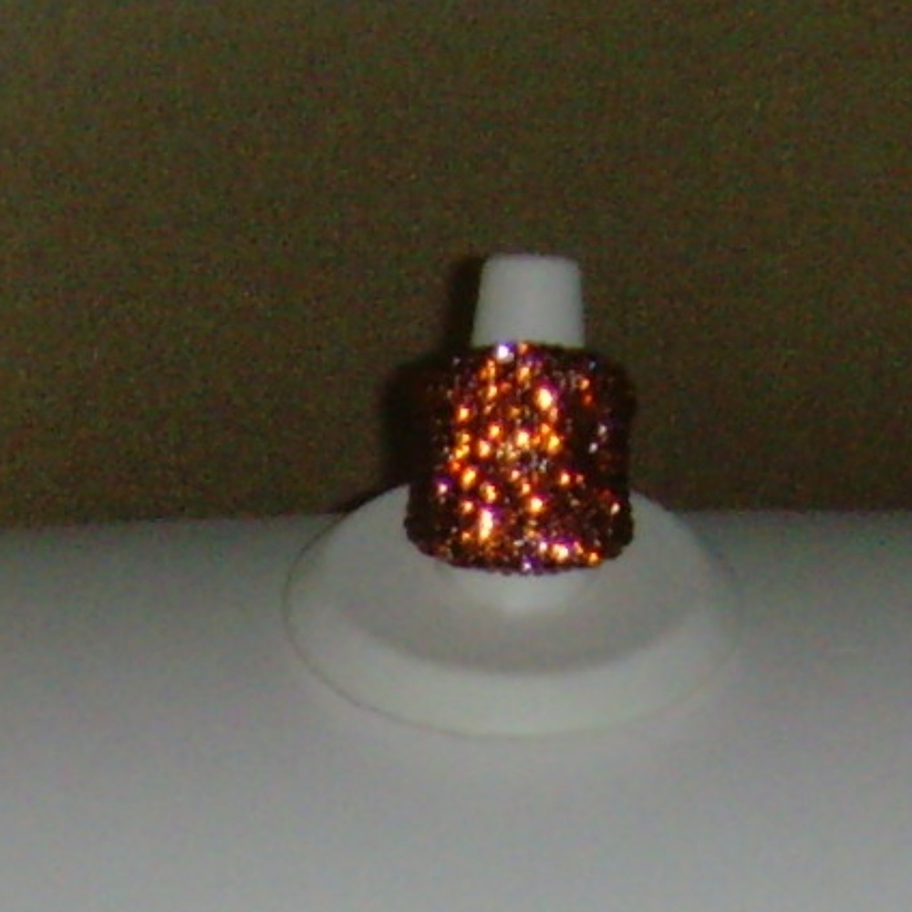 Joan Boyce Rose-Gold Tone and Dk Topaz Colored R/S Concave Style Ring - Size 7 - Picture 15 of 15